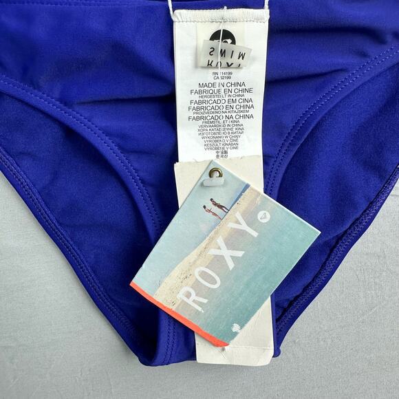Roxy Surf Essentials Scooter Bikini Bottom Women’s Large Blue - Picture 2 of 5